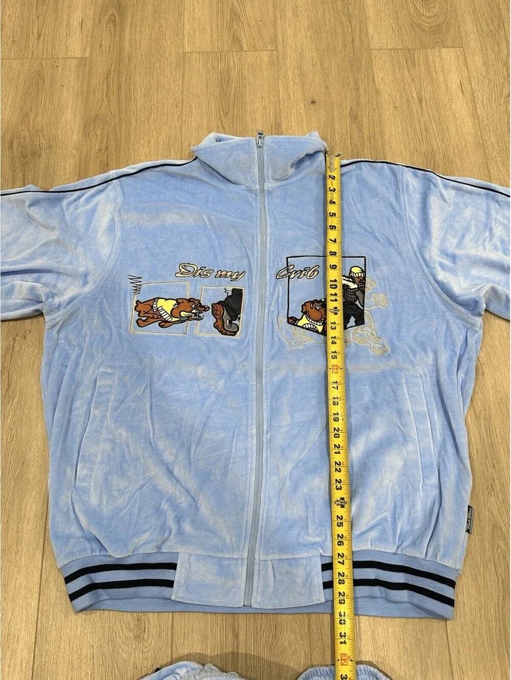 Raw Blue Tracksuit Mens 2XL/3XL Blue Y2K Hip Hop Zip Streetwear Skate